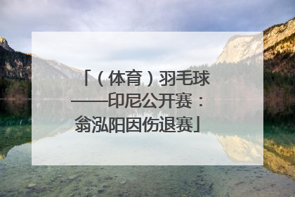 （体育）羽毛球——印尼公开赛：翁泓阳因伤退赛
