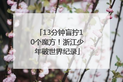 13分钟盲拧10个魔方！浙江少年破世界纪录