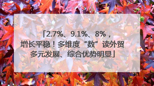 2.7%、9.1%、8%，增长平稳！多维度“数”读外贸多元发展、综合优势明显