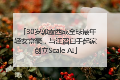 30岁郭露西成全球最年轻女富豪，与汪滔白手起家创立Scale AI