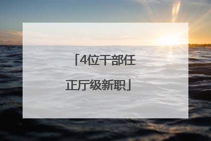 4位干部任正厅级新职