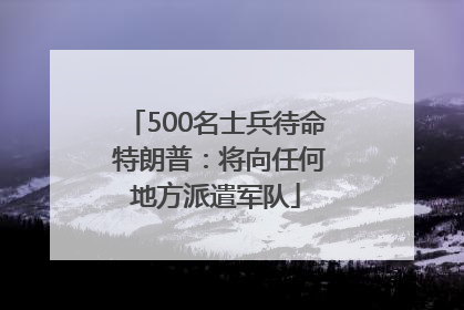 500名士兵待命 特朗普：将向任何地方派遣军队