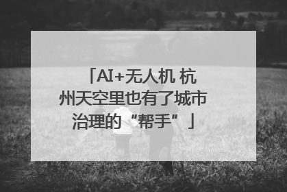 AI+无人机 杭州天空里也有了城市治理的“帮手”