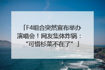 F4组合突然宣布举办演唱会！网友集体炸锅：“可惜杉菜不在了”