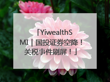 YiwealthSMI｜国投证券空降！关税事件刷屏！